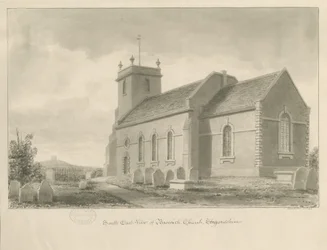 Igreja de Baswich: desenho em sépia, 1841