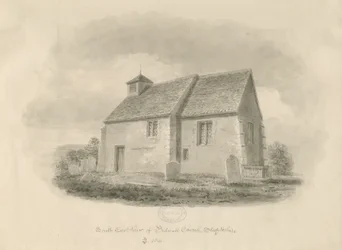 Igreja de Bednall: desenho sépia, 1841