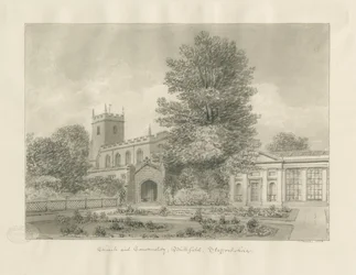 Igreja Blithfield: desenho sépia