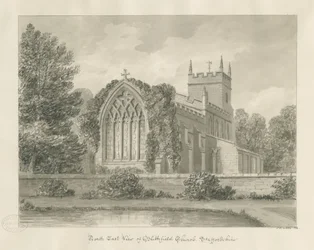 Igreja Blithfield: desenho sépia