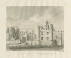 Blithfield Hall: desenho sépia