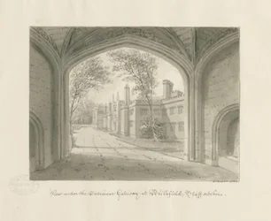 Blithfield Hall: desenho sépia