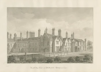 Blithfield Hall: desenho sépia