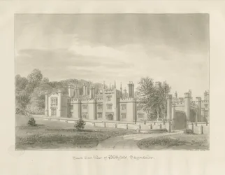 Blithfield Hall: desenho sépia, 1823