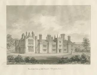 Blithfield Hall: desenho sépia, 1823