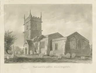 Igreja Blore: desenho sépia, 1839