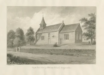 Igreja de Blurton: desenho em sépia, 1848