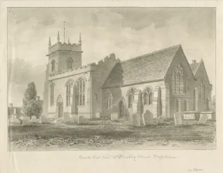 Igreja de Bradley: desenho em sépia, 1842