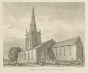 Igreja de Brewood: desenho sépia