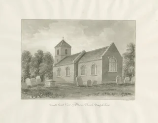 Vassoura (agora Worcestershire) Igreja: desenho sépia