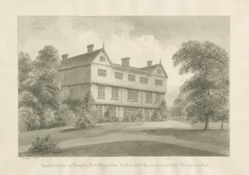 Broughton Hall: desenho em sépia, 1848