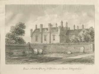 Burton-upon-Trent - Casa do Priorado: desenho sépia