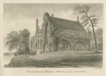 Burton-upon-Trent Abbey: desenho em sépia