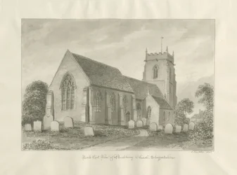 Igreja Bushbury: desenho em sépia