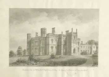 Butterton Hall: desenho sépia