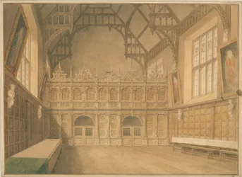Cambridgeshire - Trinity College Hall - Vista interna