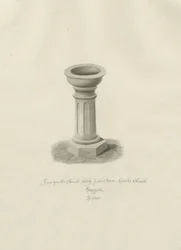 Igreja do Castelo - Fonte na Igreja: desenho sépia