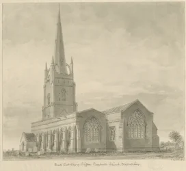 Igreja Clifton Campville: desenho sépia