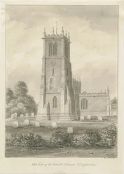 Eccleshall Church: desenho sépia