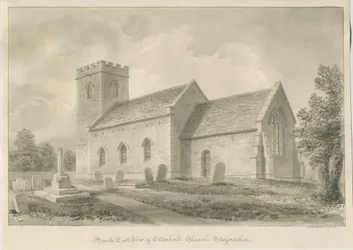 Igreja de Ellenhall: desenho em sépia
