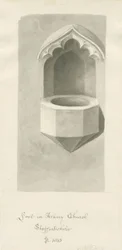 Fonte na Igreja Ashley: desenho sépia, 1843