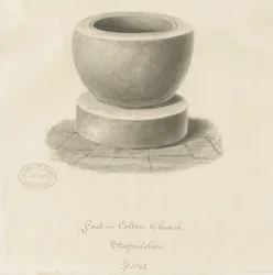 Fonte na Igreja de Colton: desenho em sépia, 1842