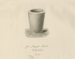 Fonte na Igreja Kingstone: desenho em sépia, 1839
