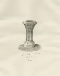 Fonte na Igreja Kinver: desenho sépia