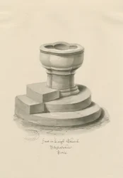 Fonte em Leigh Church: desenho sépia