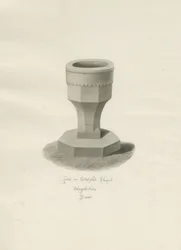 Fonte na capela de Statfold: desenho em sépia, 1848