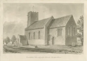 Igreja de Gayton: desenho em sépia, 1841