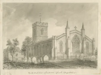 Igreja Harborne: desenho sépia