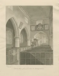 Interior da Igreja Cannock: desenho sépia