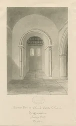 Interior da Igreja Eaton Igreja: desenho sépia