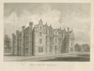 Keele Hall: desenho sépia