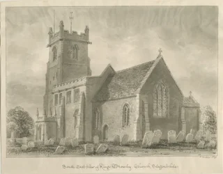 Kings Bromley Church: desenho em sépia, 1839
