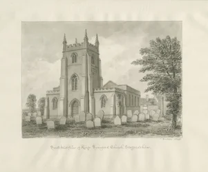 Igreja de Kingswinford: desenho em sépia