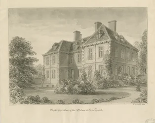 Lichfield - Palácio do Bispo em The Close: desenho sépia