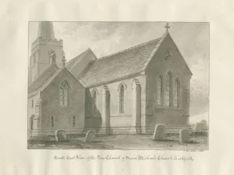 Lichfield - Chancelaria da Igreja de São Miguel: desenho sépia