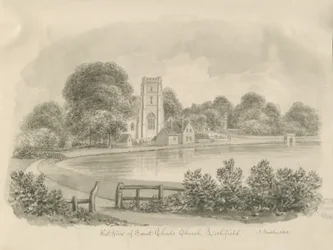 Lichfield - Igreja de St. Chad: desenho sépia