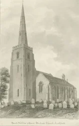 Lichfield - Igreja de São Miguel: desenho sépia