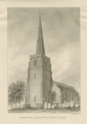 Lichfield - Igreja de São Miguel: desenho sépia