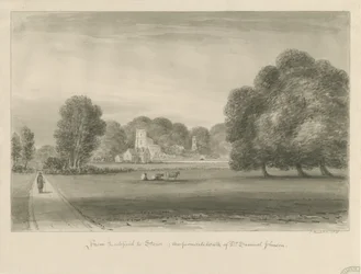 Lichfield - Stowe: desenho em sépia, 1841