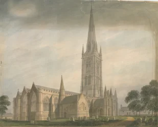 Lincolnshire - Grantham Church, 1811