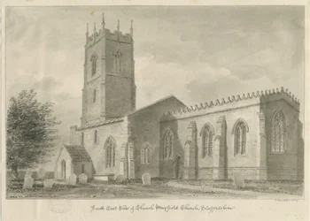 Igreja de Mayfield: desenho em sépia, 1839