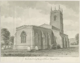 Igreja Mayfield: desenho sépia, 1844