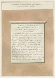 Middlesex - Igreja de Twickenham - Monumento: desenho sépia