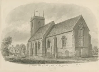Igreja de Norbury: desenho em sépia, 1843