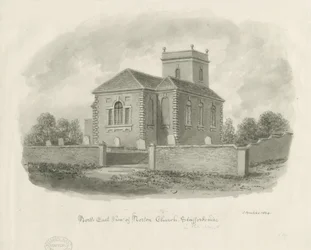 Igreja de Norton-in-the-Moors: desenho aguado a sépia