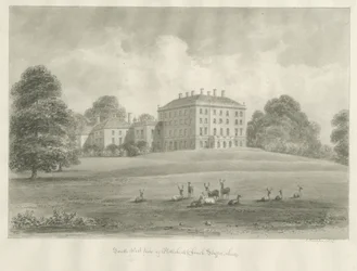 Patshull House: desenho em sépia, 1847